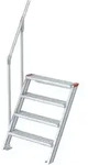 Euroline 510 Treppe 60&deg; 800mm Stufenbreite 4 Stufen Alu Gerieft
