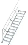 Euroline 510 Treppe 45&deg; 600mm Stufenbreite 12 Stufen Alu Gerieft