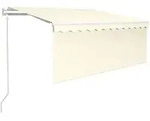 Markise Automatisch Mit Rollo Led Windsensor 3,5x2,5m Creme Vidaxl