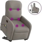 Massagesessel Mit Aufstehhilfe Taupe Stoff Vidaxl