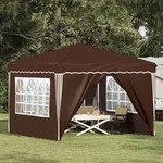 Vidaxl Pop-up Party Tent 288 X 288 X 245 Cm Brown Oxford Fabric