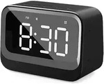 Bluetooth-wecker Mit Lautsprecher, Zwei Alarme, Schwarz