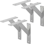 Ml-design - 4 St&uuml;ck Regalhalterung 180x180 Mm, Silber, Aluminium, Schwebende