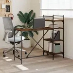 Computertisch Mit Regal Braun Eiche-optik 120x47x109 Cm - Vidaxl