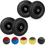 4 X Sackkarrenrad, Pannensichere Vollgummireifen, 3.00-4 Stahlfelge, 20mm Achse,