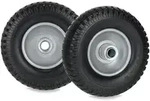 Relaxdays - Schubkarrenrad 2.50-4, 2er Set, Vollgummi, Stahlfelge, Ersatzrad