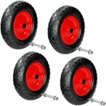 Ecd Germany 4er Set Schubkarrenrad Luftbereift Mit Achse, 4.80/4.00-8, &Oslash; 390 Mm, 95