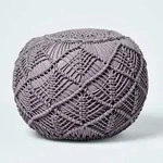 Geh&auml;kelter Pouf, Grau, 35 X 40 Cm - Homescapes