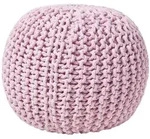 Runder Strickpouf 100% Baumwolle, Rosa - Homescapes