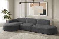 Ecksofa Designersofa Palma In Stoff Ascot Graphitgrau Ottomane Links