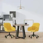 Esszimmerst&uuml;hle 2 Stk. Drehbar Gelb Samt - Vidaxl