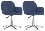 Esszimmerst&uuml;hle 2 Stk. Drehbar Blau Stoff Vidaxl