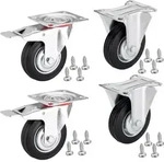 4er Set Sotech Transportrollen Red &Oslash; 125 Mm (2x Bockrollen, 2x Lenkrollen Mit