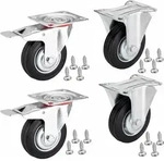 4er Set Sotech Transportrollen Red &Oslash; 100 Mm (2x Bockrollen, 2x Lenkrollen Mit