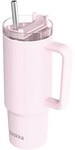 Quokka Stream - Edelstahl-thermosbecher 950 Ml Mit Strohhalm (hellrosa)