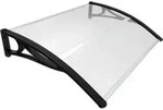 Vounot&reg; Vordach F&uuml;r Haust&uuml;r, 120 X 80 Cm Transparentes Pultbogenvordach Schwarz