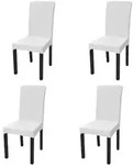 Vidaxl Straight Stretchable Chair Cover 4 Pcs White