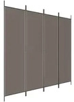 4-tlg. Paravent Anthrazit 200x200 Cm Stoff Vidaxl