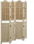 4-tlg. Raumteiler Braun 140x165 Cm Stoff Vidaxl