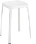 Badhocker Losani, Wei&szlig;, Wei&szlig;, Kunststoff Wei&szlig;, Lackiertes Metall Wei&szlig; - Wei&szlig; -
