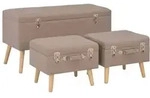 Hocker Mit Stauraum 3 Stk. Braun Stoff Vidaxl