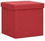 Hocker Mit Stauraum Weinrot Leinenoptik Vidaxl