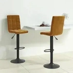 Barhocker 2 Stk. Braun Samt Vidaxl