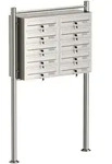 10er Briefkastenanlage Edelstahl 270 X 898 X 1500 Mm, Standbriefkasten Mit 2x5