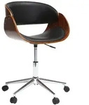 Design-stuhl Auf Rollen Schwarz Und Nussbaum Bent