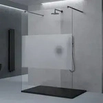 Duschwand Duschtrennwand 120x200 Walk-in Dusche Schwarz Mit Doppel-stabilisator...