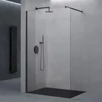 Duschwand Duschtrennwand 140x200 Walk-in Dusche Mit Stabilisator Aus Echtglas...