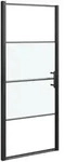 Duscht&uuml;r 81x195 Cm Halbmatt Hartglas Schwarz Vidaxl