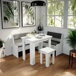 Vicco - Eckbankgruppe Roman, Wei&szlig;, 150 X 41.5 Cm Mit Tisch