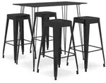 5-tlg. Bar-set Schwarz - Vidaxl