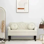 Vidaxl Sitzbank Mit Kissen Creme 120,5x65x75 Cm Samt