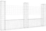 Vidaxl - Gabionenkorb U-form Mit 3 S&auml;ulen Eisen 260x20x150 Cm