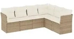 6-tlg. Garten-sofagarnitur Mit Kissen Beige Poly Rattan Vidaxl