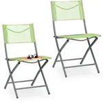 Gartenstuhl 2er Set, Klappstuhl F&uuml;r Garten, Balkon, Terrasse, Metall Campingstuhl