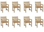 Vidaxl Gartensessel Set Von 8 Aus Massivem Teakholz