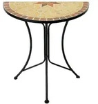 Spetebo - Beistelltisch Amarillo Halbrund - 60 X 30 Cm - Garten Deko Blumen...