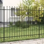 Vidaxl Spike Fence Asten Black 200 X 200 Cm Powder-coated Steel