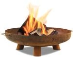 Feuerschale &Oslash; 70 Cm, Rostoptik, Outdoor Dreibein Feuerstelle F&uuml;r Garten Und