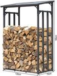 Quick-star - Metall Kaminholzregal Anthrazit 130 X 70 X 185 Cm Garten