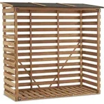 M Mcombo Holzregal, Outdoor Kaminholzregel Mit R&uuml;ckwand, Holzunterstand Mit