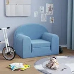 Schlafsofa F&uuml;r Kinder Blau Weich Pl&uuml;sch Vidaxl510661
