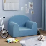 Kindersofa Blau Weich Pl&uuml;sch Vidaxl