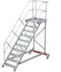 Euroline 513 Wartungsb&uuml;hne 45&deg; 1000mm Stufenbreite 10 Stufen Alu Gerieft