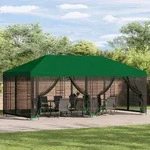 Vidaxl Garden Gazebo With Sidewalls 6 X 3 M Green Polyester And Steel