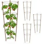 Relaxdays Rankhilfe 4er Set, Metall & Kunststoff, 45 Cm Hoch, 3 Verstellbare Ringe,