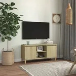 Vidaxl - Tv-schrank Mit Massivholz-beinen Sonoma-eiche 103,5x35x50 Cm